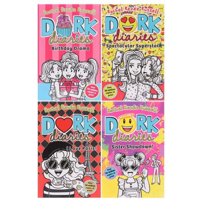Dork Diaries Series (Vol. 13-16) By Rachel Renee Russell 4 Books Collection Set - Ages 9-11 - Paperback 9-14 Simon & Schuster