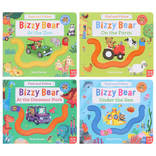 Bizzy Bear: Find and Follow Series by Benji Davies 4 Books Collection Set - Ages 2-5 - Board Book 0-5 Nosy Crow Ltd