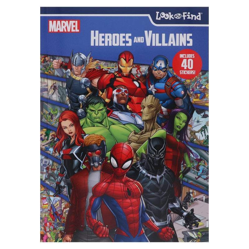 Marvel Heroes and Villains Look and Find by PI Kids - Ages 4+ - Paperback (Includes 40 Stickers!) 5-7 Phoenix International Publications, Incorporated