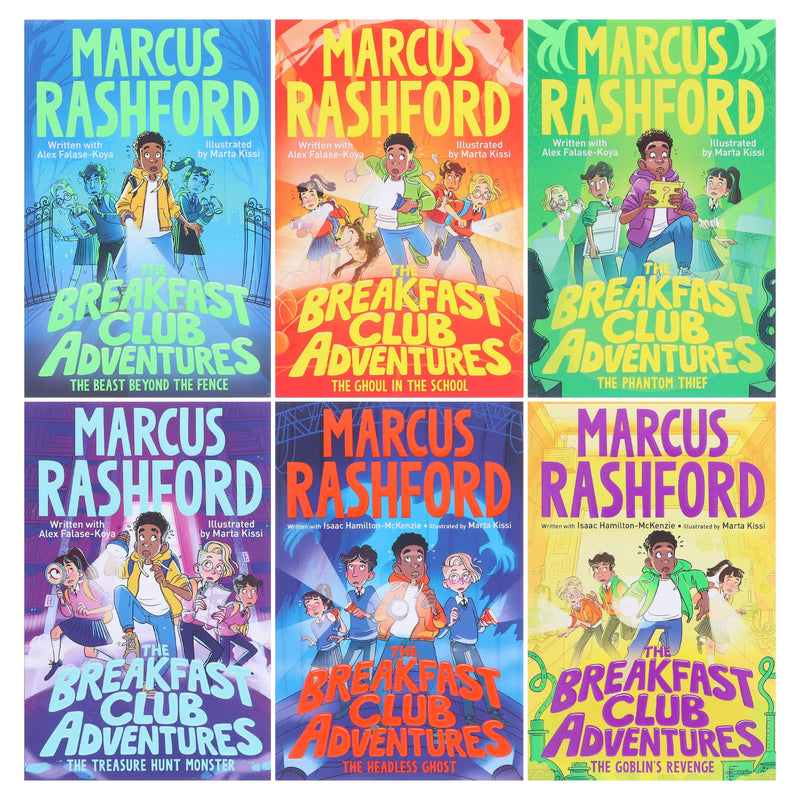 The Breakfast Club Adventures Series (Book 1-6) By Marcus Rashford Illustrated 6 Books Collection Set - Ages 8-11 - Paperback 9-14 Macmillan