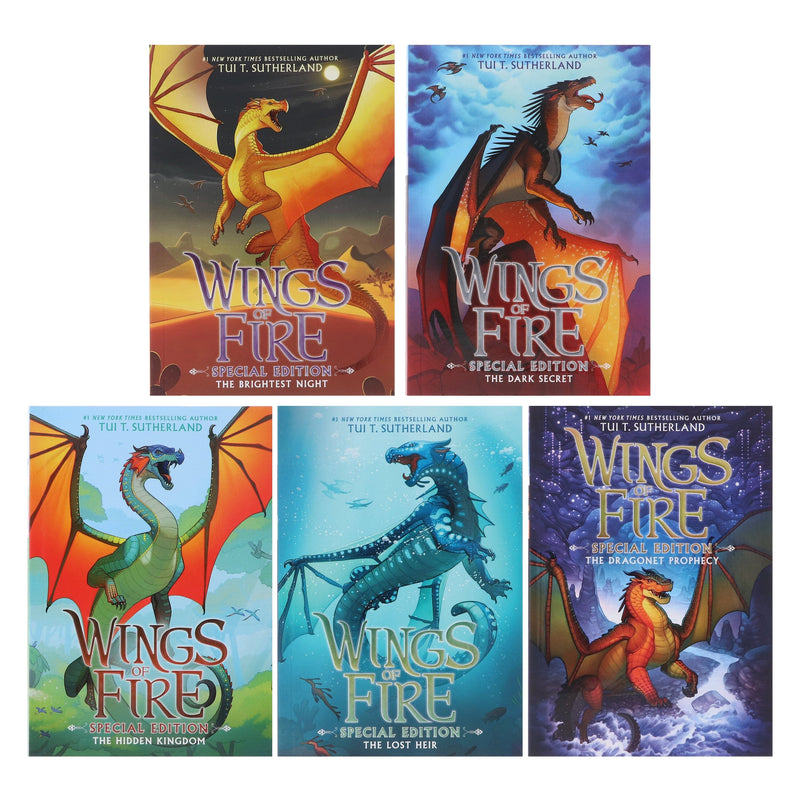 Wings of Fire by Tui T. Sutherland 5 Books Special Edition Box Set - Ages 9-14 - Paperback (Sprayed Edges) 9-14 Scholastic