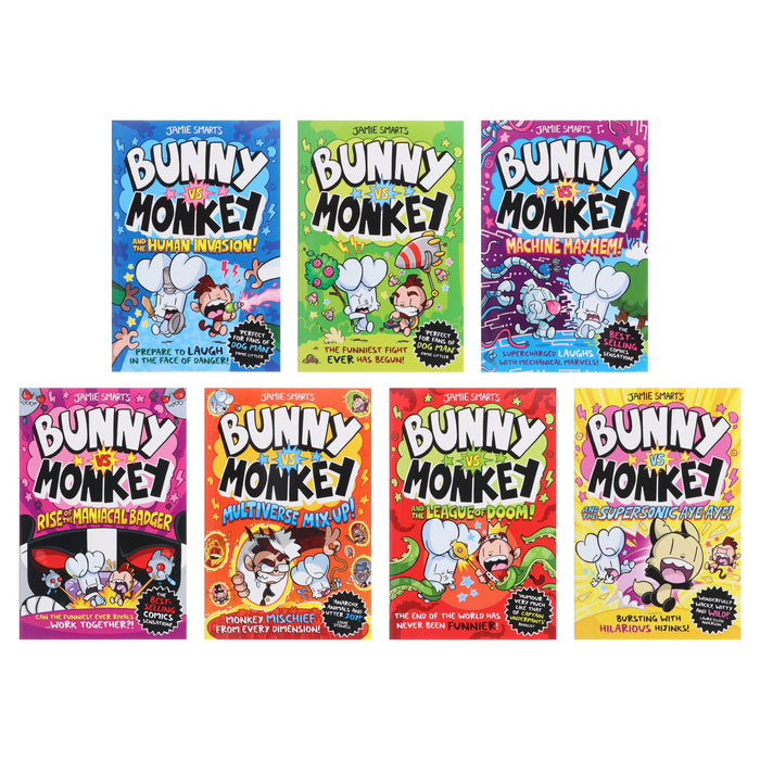 Bunny vs Monkey Series By Jamie Smart 7 Books Collection Set - Ages 7-9 - Paperback 7-9 David Fickling Books