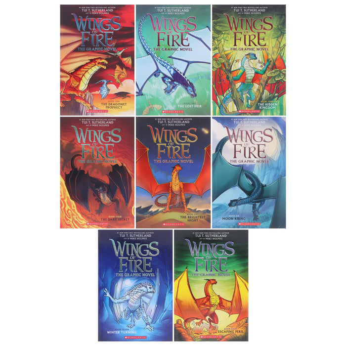 Wings of Fire The Graphix Novels By Tui T. Sutherland: 8 Books Collection Set - Ages 8-12 - Paperback 9-14 Scholastic