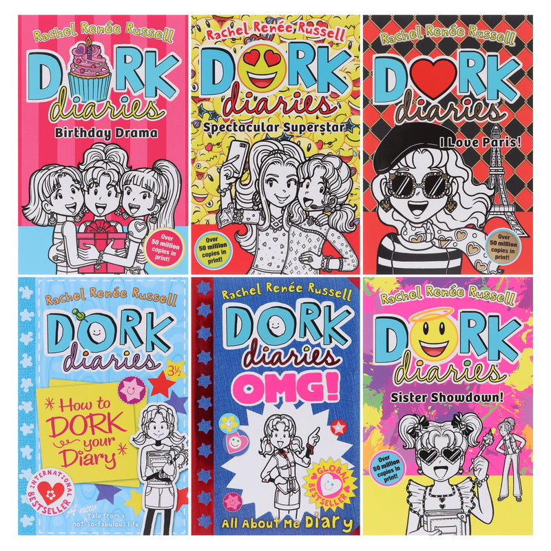 Dork Diaries Series By Rachel Renee Russell 6 Books Collection Set - Ages 9+ - Paperback 9-14 Simon & Schuster