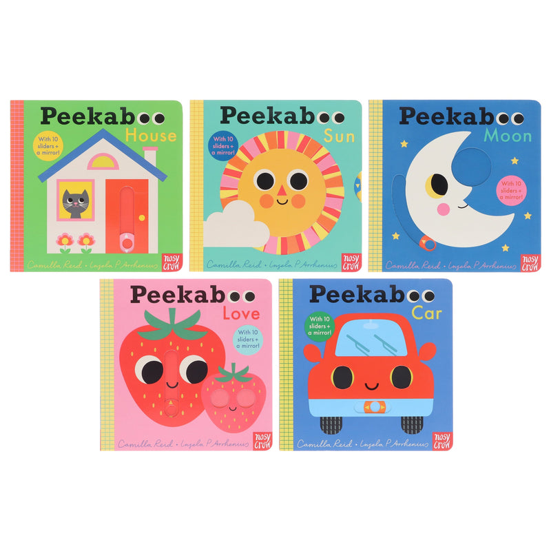Peekaboo: House, Sun, Moon, Love & Car by Camilla Reid Illustrated 5 Books Collection Set - Ages 0-5 - Board Book 0-5 Nosy Crow Ltd