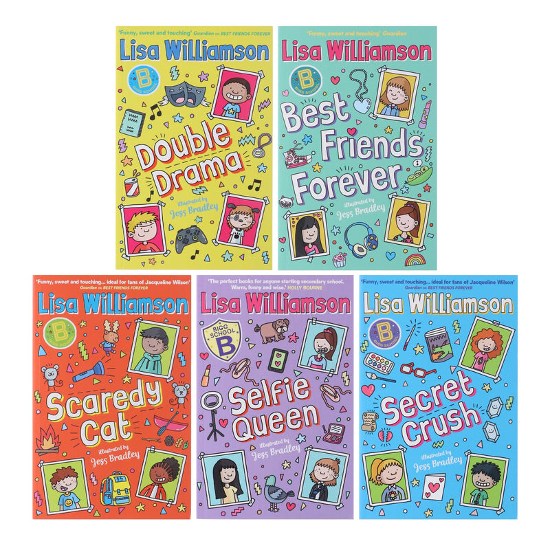 Bigg School Series By Lisa Williamson Illustrated 5 Books Collection Set - Ages 9-12 - Paperback 9-14 Guppy Books