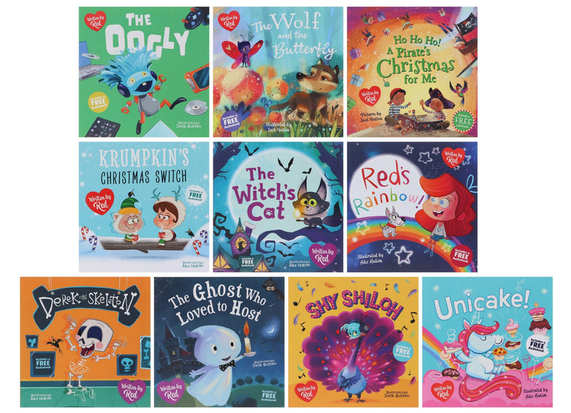 Red's Rainbow Collection Illustrated 10 Books Box Set - Ages 3+ - Paperback (Includes 10 Free Audiobook) 3-5 Sweet Cherry Publishing