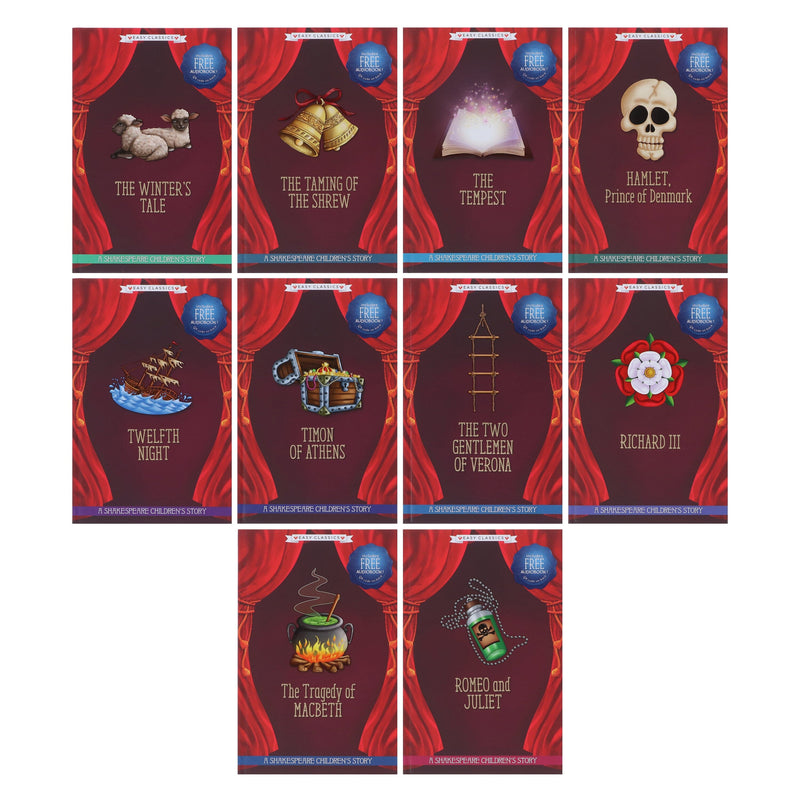 20 Shakespeare Easy Classics Childrens Stories The Complete Collection - Includes FREE (QR codes) - Age 7+ - Hardback 7-9 Sweet Cherry Publishing