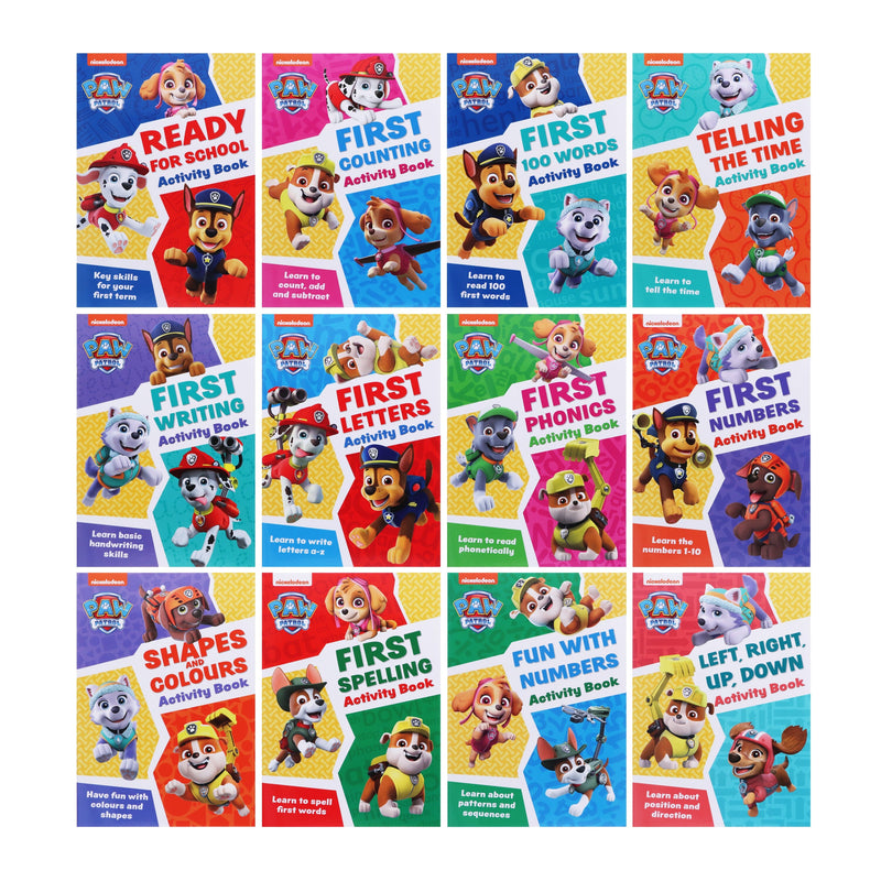 Paw Patrol Get set for school Activity Books By Collins 12 Books Collection Set - Ages 3-4 - Paperback 0-5 HarperCollins Publishers