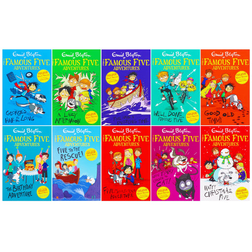 The Famous Five Adventures Short Story Collection 10 Books Box Set By Enid Blyton - Ages 9-11 - Paperback 9-14 Hodder