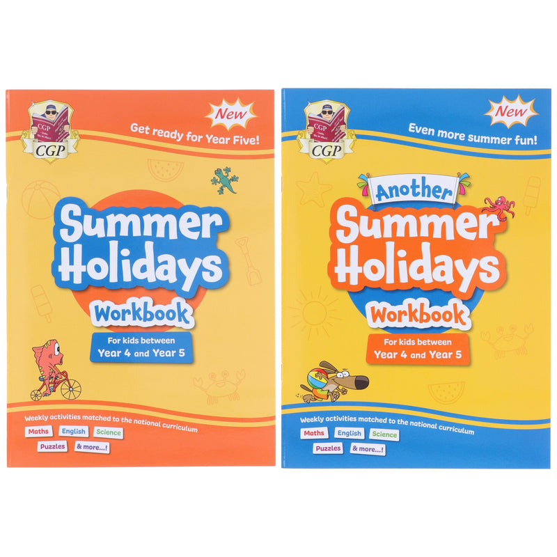 CGP Summer Holidays Activity Workbook (For kids between Year 4 & Year 5) 2 Books Set - Paperback 7-9 Coordination Group Publications Ltd (CGP)