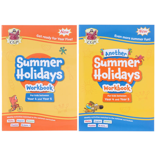 CGP Summer Holidays Activity Workbook (For kids between Year 4 & Year 5) 2 Books Set - Paperback 7-9 Coordination Group Publications Ltd (CGP)