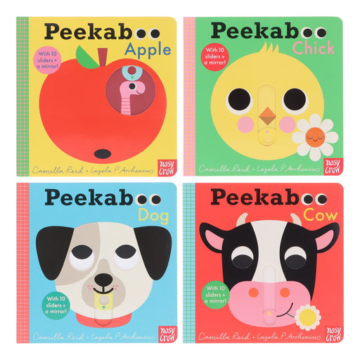 Peekaboo: Apple, Chick, Dog & Cow by Camilla Reid Illustrated 4 Books Collection Set - Ages 0-5 - Board Book 0-5 Nosy Crow Ltd