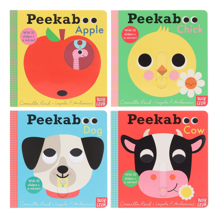 Peekaboo: Apple, Chick, Dog & Cow by Camilla Reid Illustrated 4 Books Collection Set - Ages 0-5 - Board Book 0-5 Nosy Crow Ltd