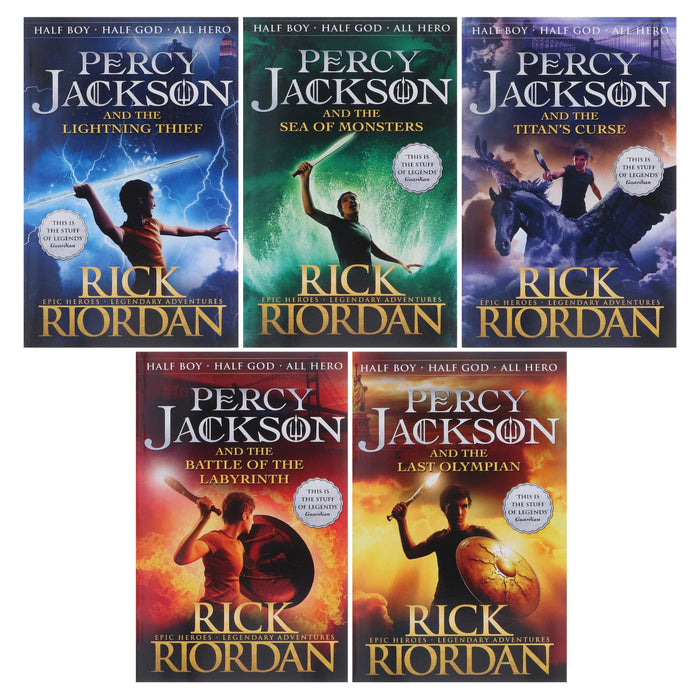 Percy Jackson Series by Rick Riordan 5 Books Collection Box Set - Ages 9-14 - Paperback 9-14 Penguin Random House