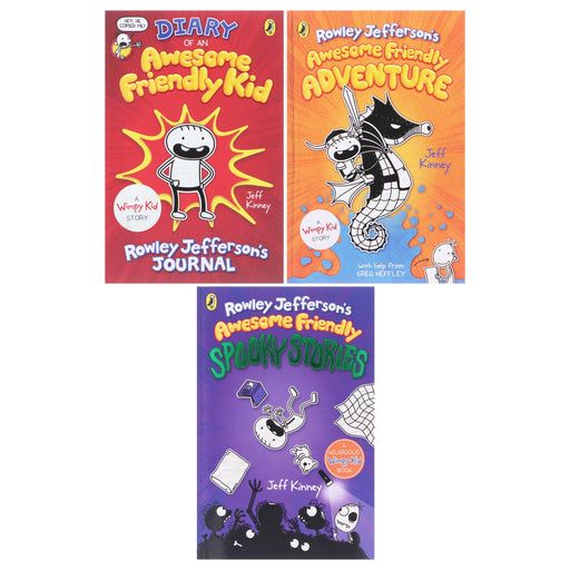 Diary of an Awesome Friendly Kid Collection 3 Book Set by Jeff Kinney (Book 1-3) - Ages 7-12 - Paperback 7-9 Penguin Random House