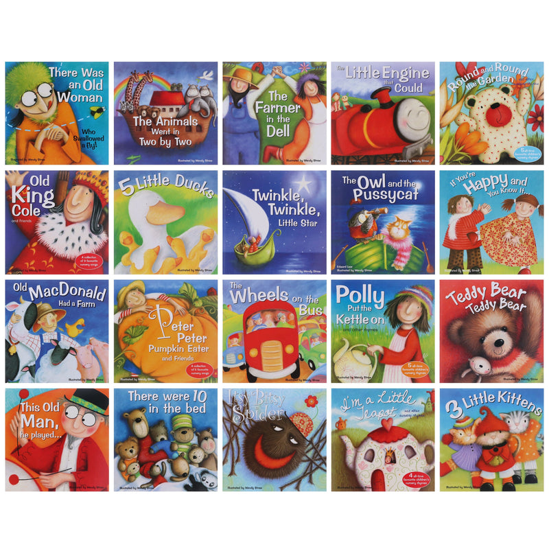 Favourite Nursery Rhymes 20 Books Box Set By Wendy Straw - Ages 0-5 - Paperback B2D DEALS Sweet Cherry Publishing