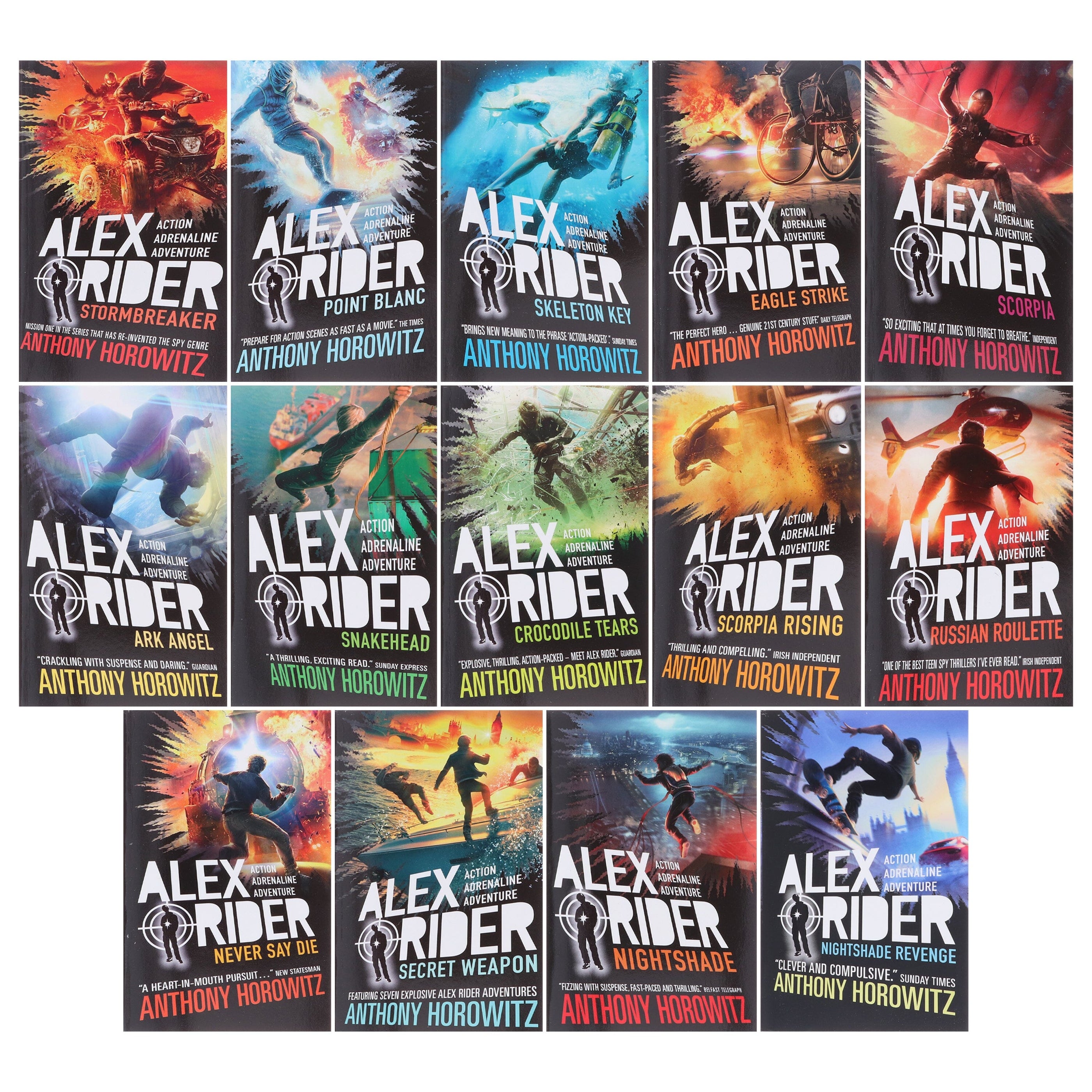 Spider Riders Books Alex Rider The Complete Missions by Anthony Horowitz: 14 Books Collect ...