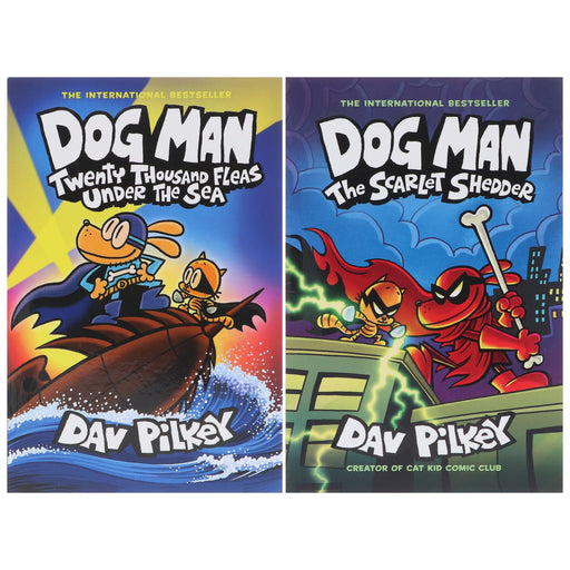 Dog Man Series by Dav Pilkey (Book No. 11 & 12) Collection 2 Books Set- Ages 6-12 - Paperback Graphic Novels Scholastic