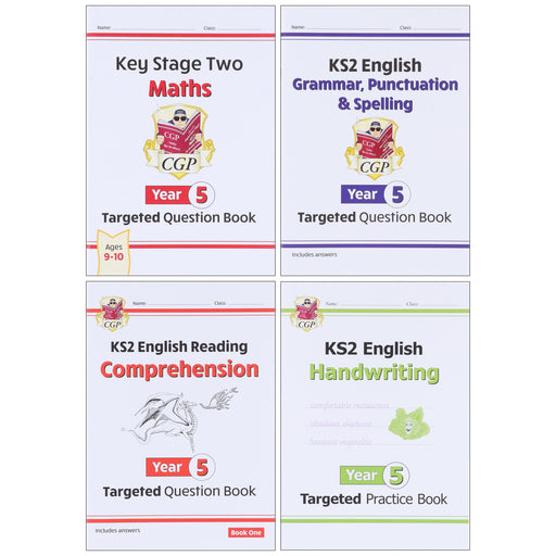 CGP KS2 (Year 5) Targeted Question and Practice Bundle 4 Books Collection Set - Ages 9-10 - Paperback 9-14 Coordination Group Publications Ltd (CGP)