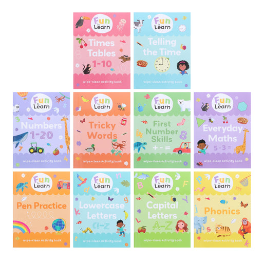 Fun to Learn Wipe-Clean Activity 10 Books Collection Set - Ages 3+ - Paperback 0-5 Sweet Cherry Publishing