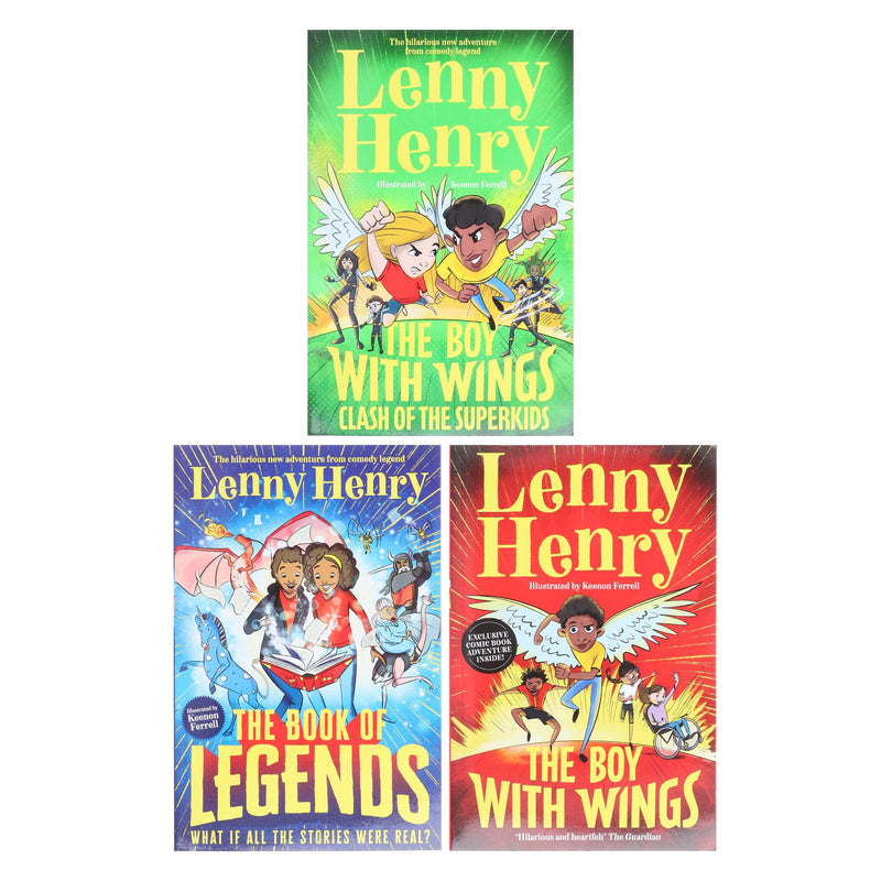The Boy With Wings Series by Lenny Henry 3 Books Collection Set - Ages 8+ - Paperback 7-9 Pan Macmillan