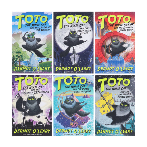 Toto the Ninja Cat Series by Dermot O’Leary Illustrated 6 Books Collection Set - Ages 7+ - Paperback 7-9 Hachette