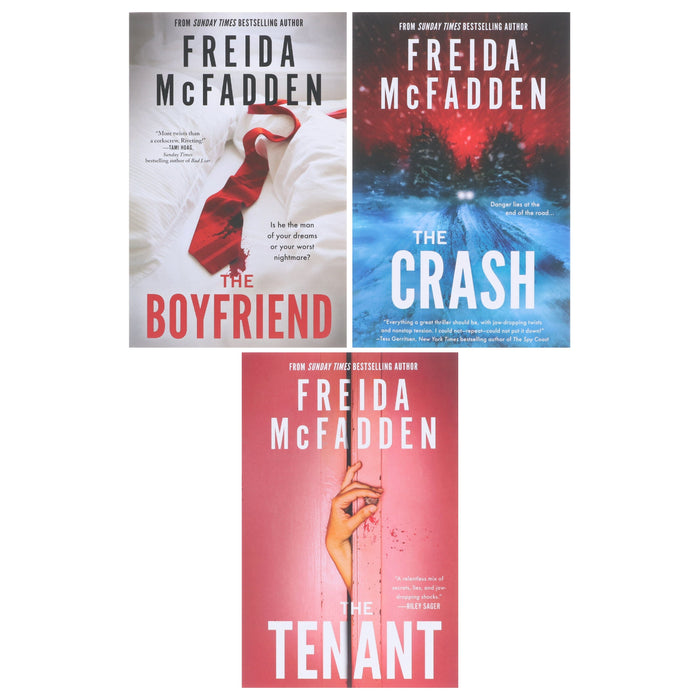 Freida McFadden Collection (The Boyfriend, The Crash & The Tenant) 3 Books Set - Fiction - Paperback Fiction Sourcebooks
