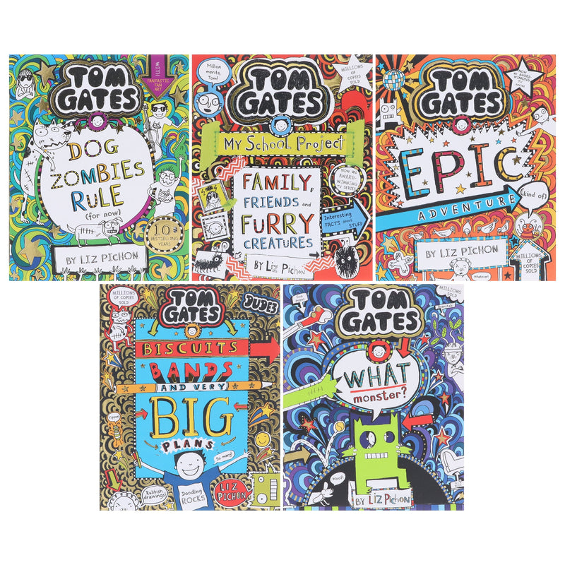 Tom Gates by Liz Pichon: Books 11-15 Collection Set - Ages 7-9 - Paperback 7-9 Scholastic