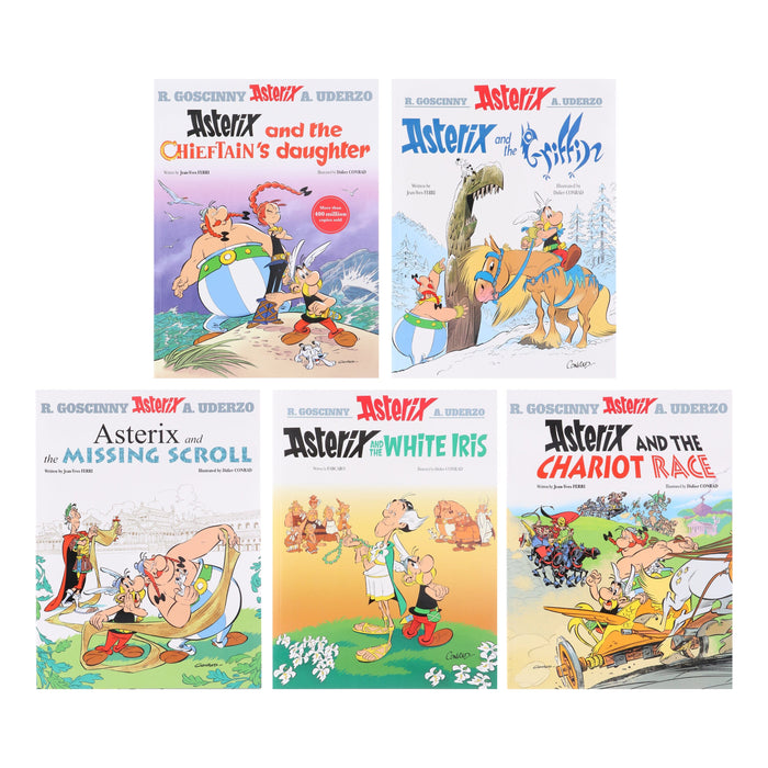 Asterix Series 8 (Book 36-40) by Goscinny & Uderzo: 5 Books Collection Set - Ages 6-11 - Paperback Graphic Novels Hachette