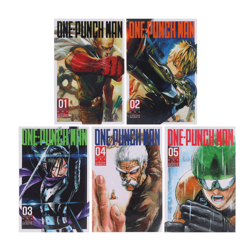 One-Punch Man Series (Vol 1-5) by ONE & Yusuke Murata 5 Books Collection Set - Manga - Paperback Graphic Novels Viz Media, LLC