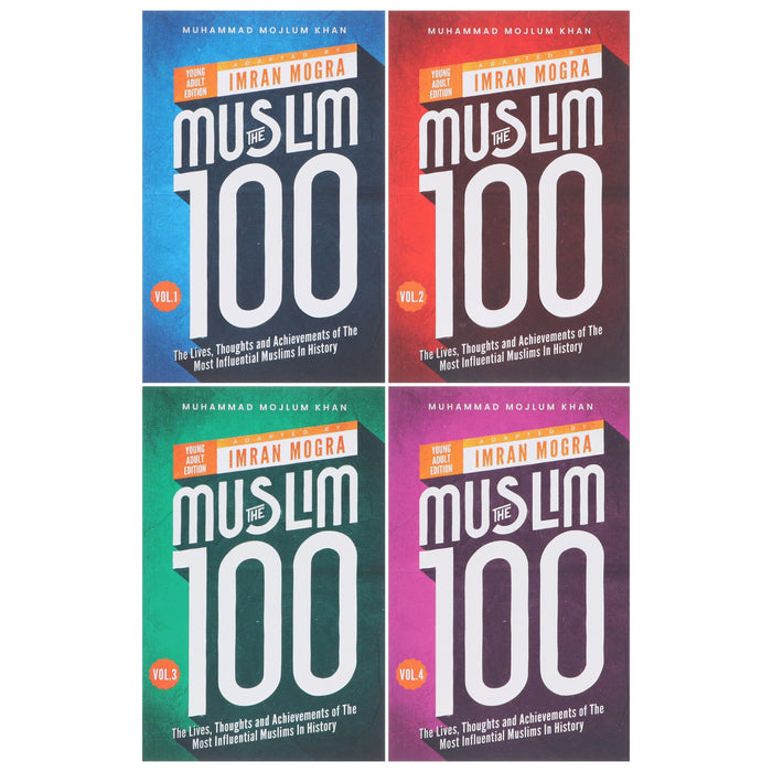 The Muslim 100 (YA Edition) by Muhammad Mojlum Khan, Adapted by Imran Mogra 4 Books Collection Box Set - Ages 12-16 - Paperback Young Adult Kube Publishing