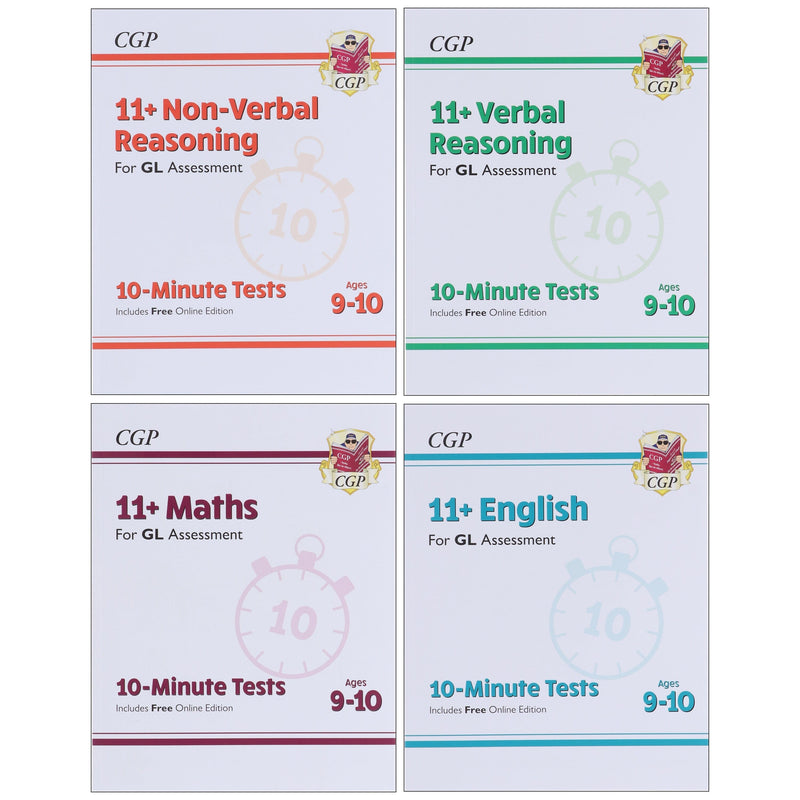 CGP 11+ 10-Minute Tests For GL Assessment 4 Books Collection Set (Includes Free Online Edition)- Ages 9-10 - Paperback 9-14 Coordination Group Publications Ltd (CGP)