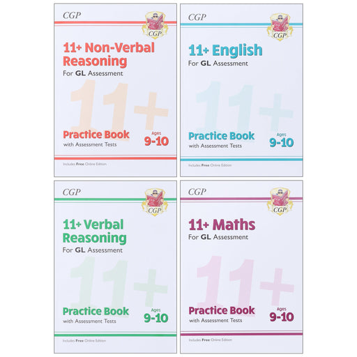 CGP 11+ Practice Book and Assessment Tests Bundle (for GL Assessment) 4 Books Set - Ages 9-10 - Paperback (Includes Free Online Edition) 9-14 Coordination Group Publications Ltd (CGP)
