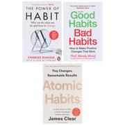 Atomic Habits, The Power of Habit & Good Habits, Bad Habits: 3 Books Collection Set - Non Fiction - Paperback Non-Fiction penguin/Macmillan