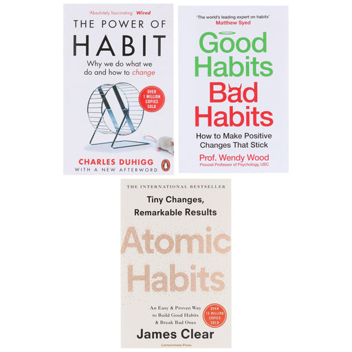 Atomic Habits, The Power of Habit & Good Habits, Bad Habits: 3 Books Collection Set - Non Fiction - Paperback Non-Fiction penguin/Macmillan