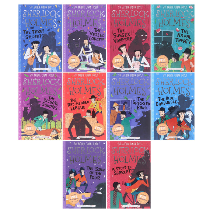 The Sherlock Holmes Children's Collection: Shadows, Secrets and Stolen Treasure 10 Books (Series 1) by Sir Arthur Conan Doyle - Ages 7-9 - Paperback 7-9 Sweet Cherry Publishing