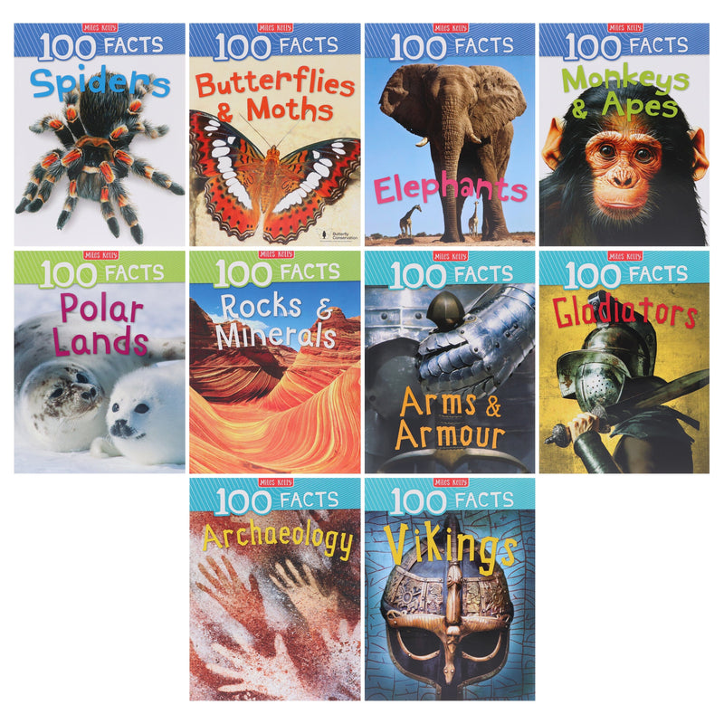 100 Facts Series by Steve Parker & Others 10 Books Collection Set - Ages 7+ - Paperback 7-9 Miles Kelly Publishing Ltd