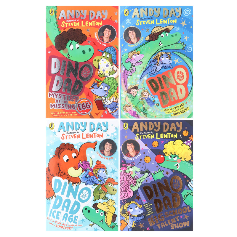 Dino Dad Series by Andy Day Illustrated 4 Books Collection Set - Ages 4-8 - Paperback 5-7 Penguin Random House