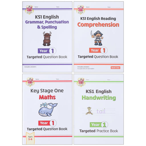 CGP KS1 (Year 1) Targeted Question and Practice 4 Books Collection Set - Ages 5-6 - Paperback 5-7 Coordination Group Publications Ltd (CGP)