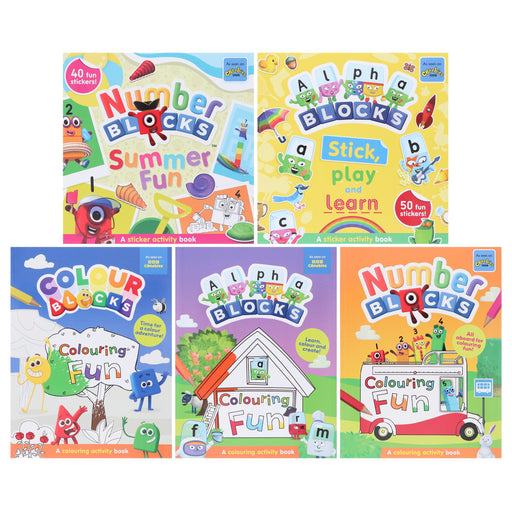 Numberblocks, Alphablocks & Colourblocks Colouring Fun & Sticker Activity Book Collection 5 Books Set - Ages 3+ - Paperback 0-5 Sweet Cherry Publishing
