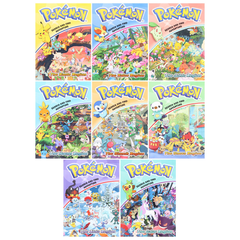 Pokemon Search and Find Adventure 8 Books Collection Set - Ages 4+ - Paperback 5-7 HarperCollins Publishers