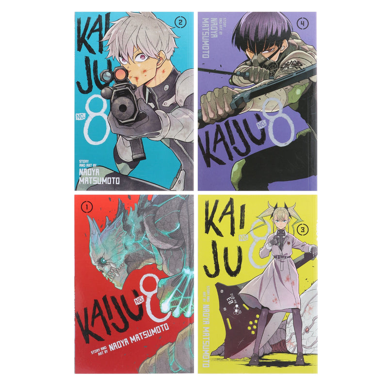 Kaiju No. 8 Series (Vol. 1-4) by Naoya Matsumoto 4 Books Collection Set - Manga - Paperback Graphic Novels Viz Media, LLC