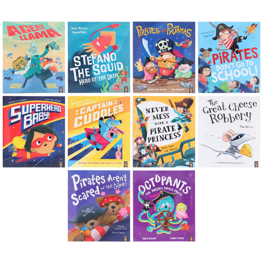 Pirates and Superheroes Series Illustrated 10 Picture Books Collection Set - Ages 3+ - Paperback 3-5 Little Tiger Press Group