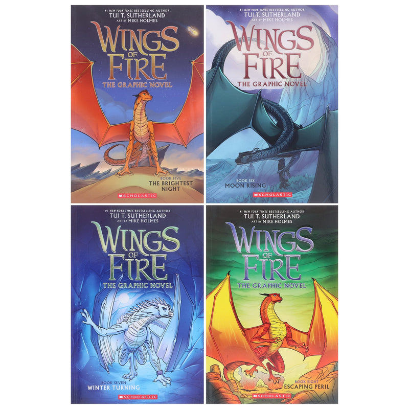 Wings of Fire Graphix Series (Book 5-8) By Tui T. Sutherland: Graphic Novels 4 Books Collection Set - Ages 8-12 - Paperback Graphic Novels Scholastic