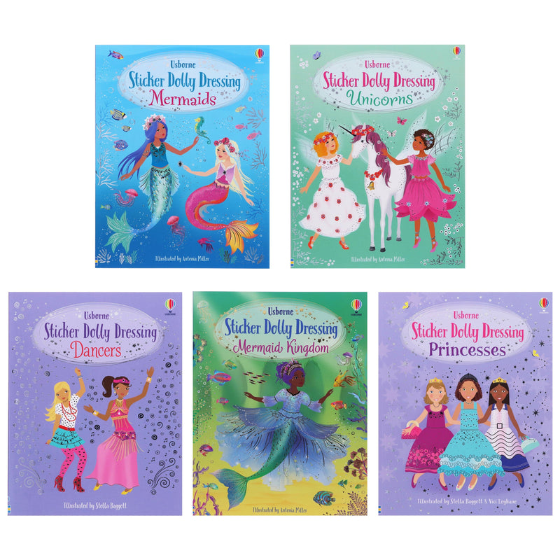 Usborne Sticker Dolly Dressing By Fiona Watt 5 Books Collection Set - Ages 3-8 - Paperback 5-7 Usborne Publishing Ltd