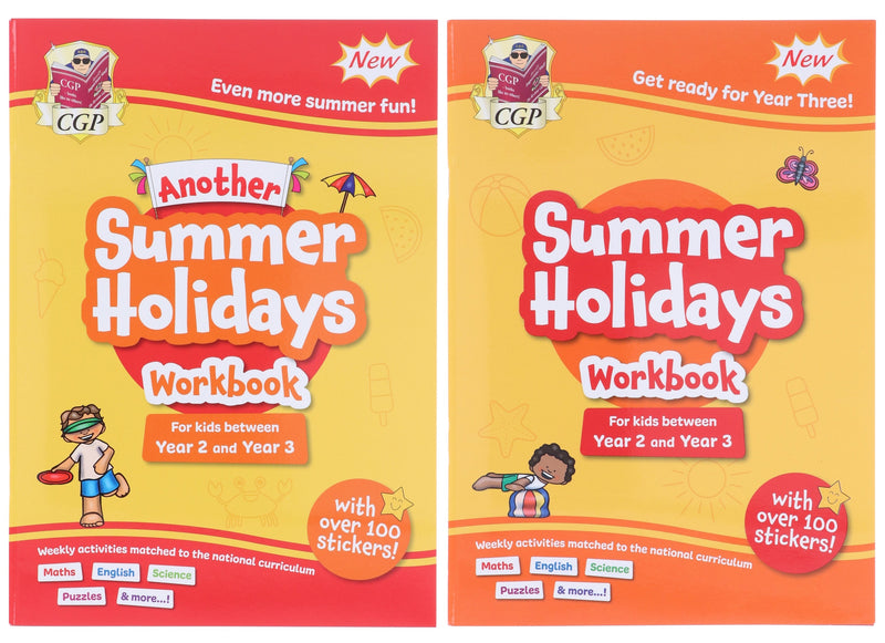 CGP Summer Holidays Activity Workbook (for kids between Year 2 & Year 3) With 100+ Stickers: 2 Books Set - Paperback