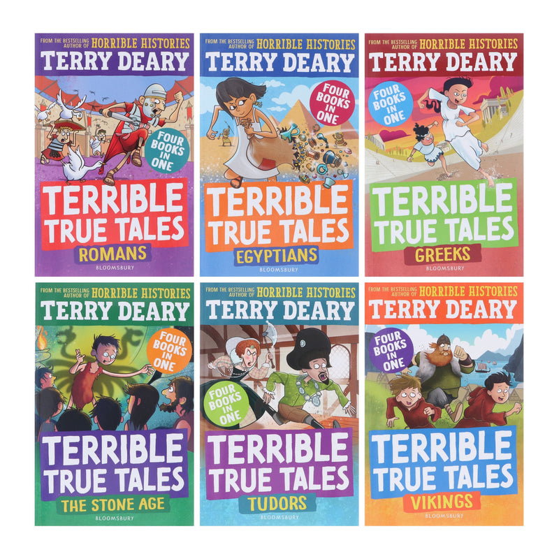 Terrible True Tales By Terry Deary: 6 Books (4 Books in 1) Collection Set - Ages 7-9 - Paperback 7-9 Bloomsbury Publishing