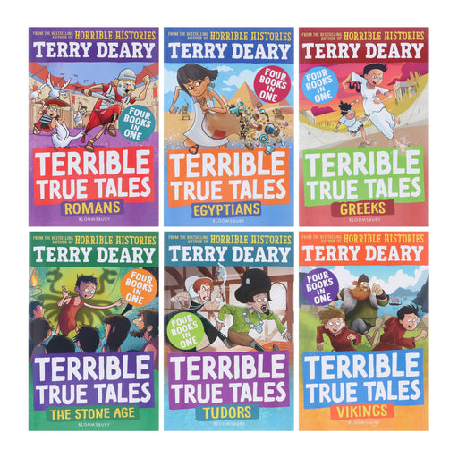 Terrible True Tales By Terry Deary: 6 Books (4 Books in 1) Collection Set - Ages 7-9 - Paperback 7-9 Bloomsbury Publishing