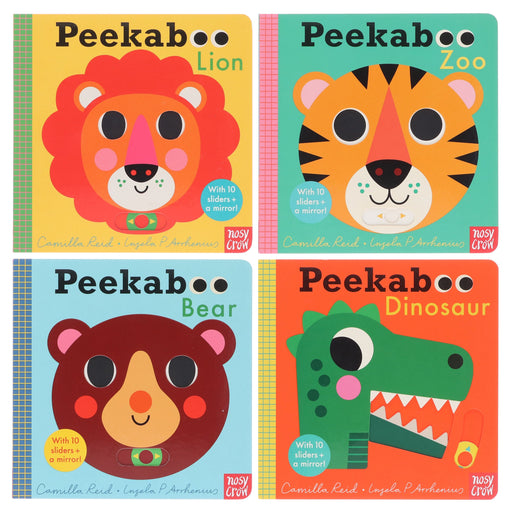 Peekaboo: Lion, Zoo, Bear & Dinosaur by Camilla Reid Illustrated 4 Books Collection Set - Ages 0-5 - Board Book 0-5 Nosy Crow Ltd
